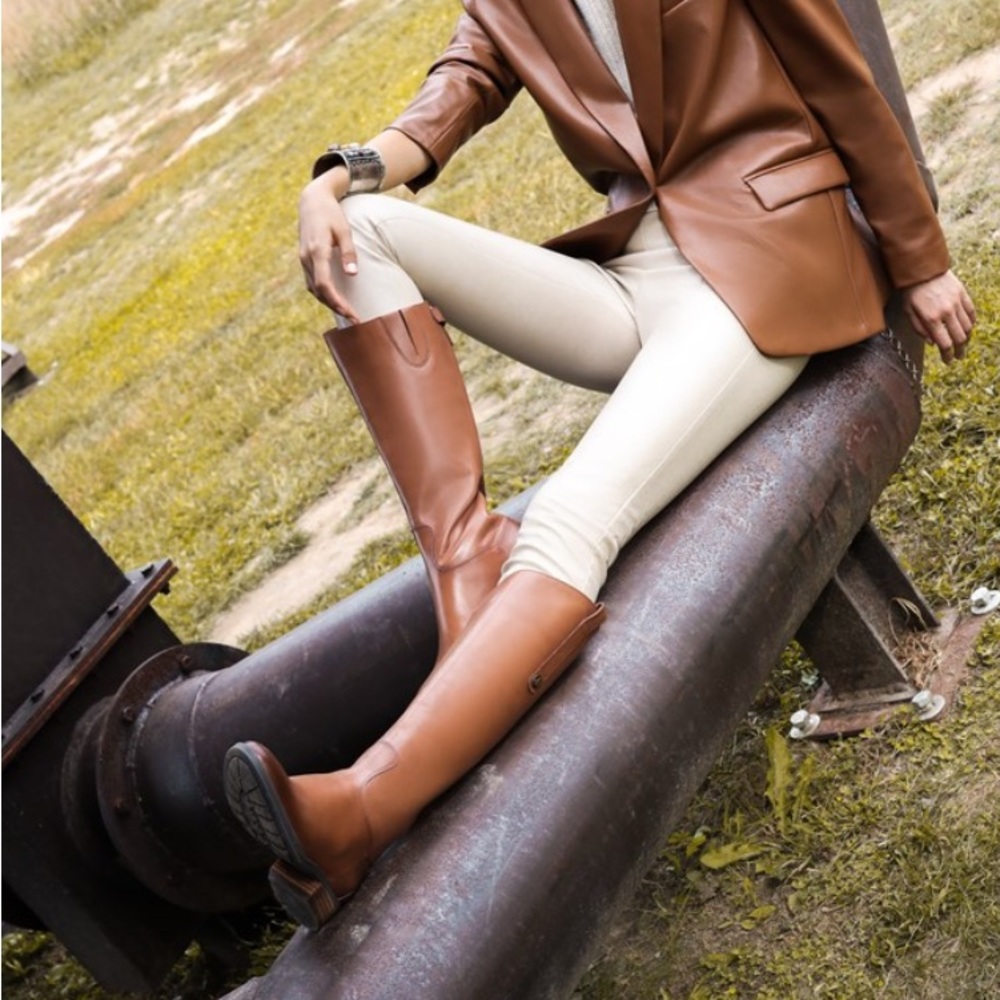 Sam Eldeman Penny Leather Riding Boots - Whiskey Leather
